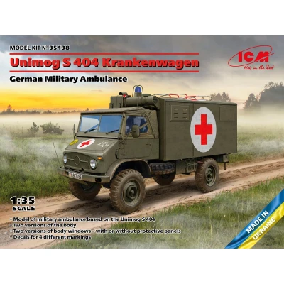 Afbeelding van 1:35 ICM 35138 Unimog S 404 German Military Ambulance Plastic Modelbouwpakket