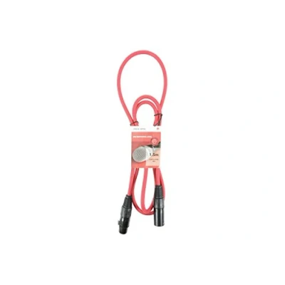 Afbeelding van Premium XLR Mannelijke Vrouwelijke Kabel Rood 1.5m