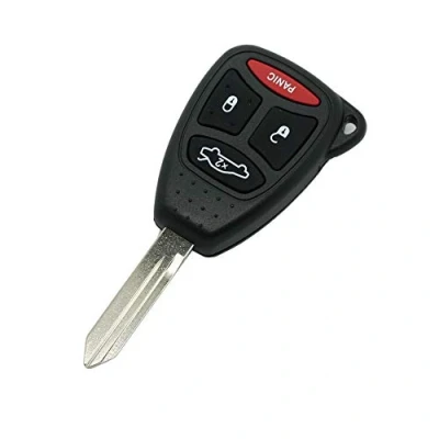 Afbeelding van BROVACS Vervangende sleutel shell compatibel met DODGE JEEP CHRYSLER MITSUBISHI Keyless Entry Remote Key Case Fob 3 Knoppen + Paniek 4 BTN PG751D