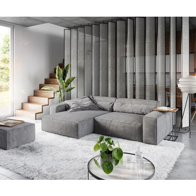 Afbeelding van Hoekbank Sirpio XL 270x170 cm microvezel taupe recamiere variabele met kruk
