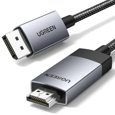 Afbeelding van UGREEN 4K@60Hz DisplayPort naar HDMI kabel DP Unidirectionele 1.2 2.0 HDR adapter voor meerdere schermen, compatibel met monitor, projector, Dell (3M)