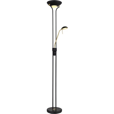 Afbeelding van Globo Vloerlamp Leonas messing/zwart