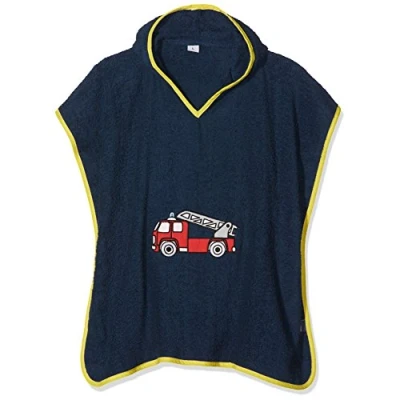 Afbeelding van Playshoes Bad poncho met capuchon Brandweerauto