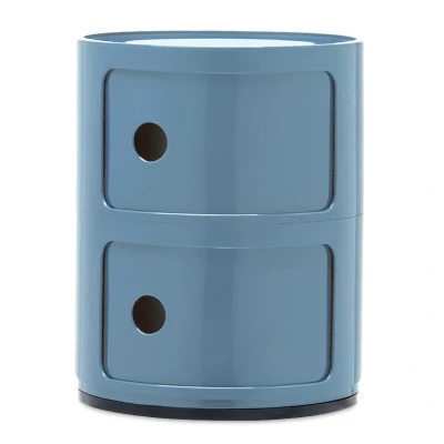 Afbeelding van Kartell Componibili Kast Nachtkastje Medium (2 Comp.)Ø32 Azuurblauw