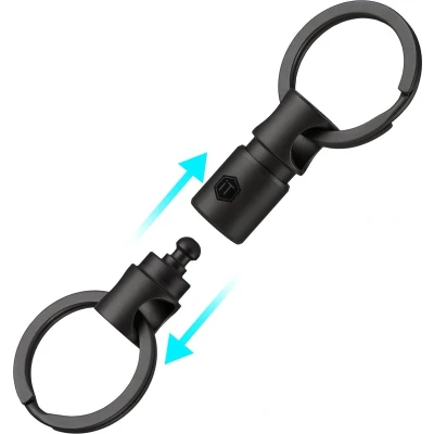 Afbeelding van Afneembare sleutelring titanium draaibare sleutelhanger linker karabijnhaak
