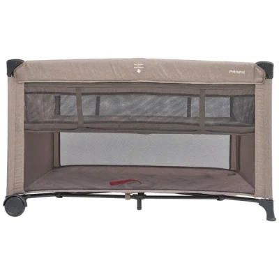 Afbeelding van Prénatal Luxe Campingbedje met Bodemverhoger Inklapbaar Reisbedje Baby incl. Draagtas 120 x 60 cm Grijs