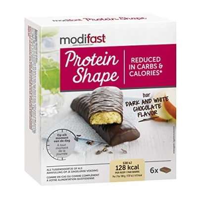 Afbeelding van 6x Modifast Protein Shape Reep Pure &amp; Witte Chocolade 6 x 31 gr