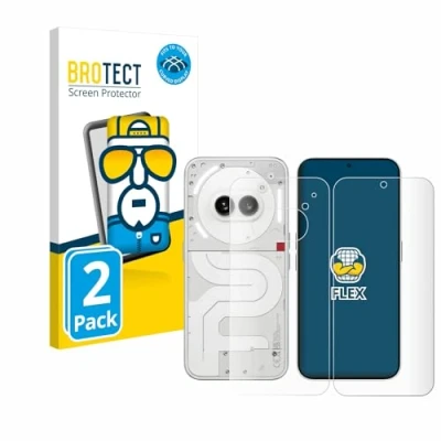 Afbeelding van BROTECT Screenprotector voor Nothing Phone (2a) (Voor+Achter) Folie Beschermfolie transparant volledig dekking (2 Stuks)