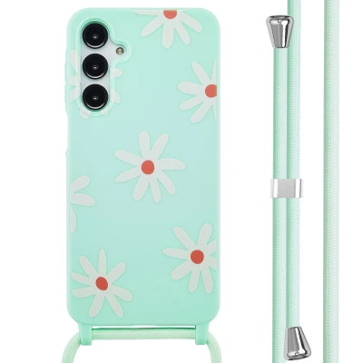 Afbeelding van Samsung Galaxy A16 (5G) Hoesje Siliconen en TPU (zacht) imoshion Softcase/Koordhoesje/Backcover Green Flower Distance Telefoonhoesje