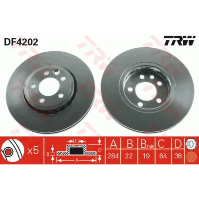 Afbeelding van Trw Remschijf DF4202
