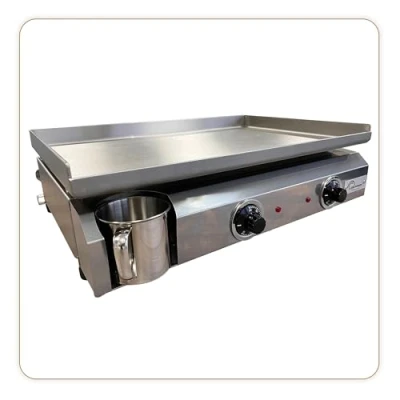 Afbeelding van LITTLE BALANCE 8679 Amplitude 60 40, semi professionele elektrische grillplaat, 2 onafhankelijke kookzones, 3000 W, 100% Franse productie, volledig roestvrij staal