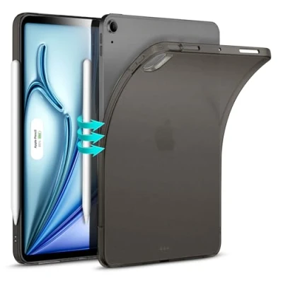 Afbeelding van ESR Matte beschermhoes compatibel met iPad Air 5e generatie 2022 en 4e 2020, transparante achterkant, houder voor potlood 2, Project Zero serie, mat zwart