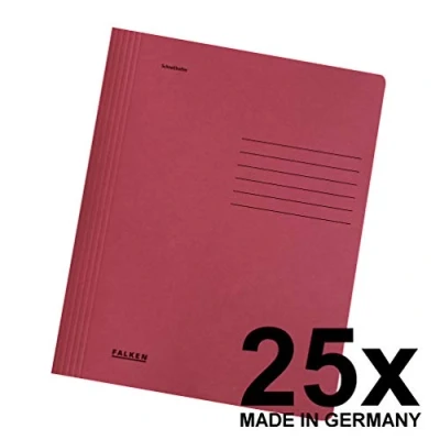 Afbeelding van Origineel Falken 25 stuks intensief gekleurde losbladige map. Made in Germany. Gemaakt van gerecycled karton voor DIN A4 commercieel en officieel nieten bordeaux Blauwe Engel nietmachine.