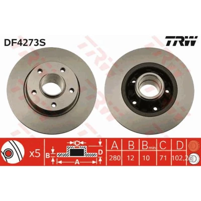 Afbeelding van Trw Remschijf DF4273S