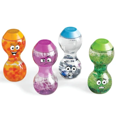 Afbeelding van Learning Resources Express Your Feelings Zintuiglijke flesjes, Opgewonden Ongeduldig Eenzaam Nerveus, 3+, emotiespeelgoed voor kinderen, zintuiglijk, fidget speelgoed, sociaal emotionele ontwikkeling