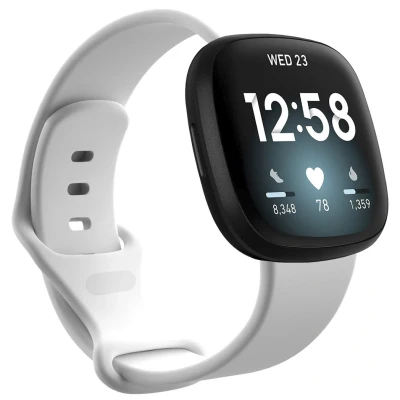Afbeelding van Siliconen bandje voor de Fitbit Versa 4 / 3 Sense (2) Wit iMoshion En TPU (zacht)