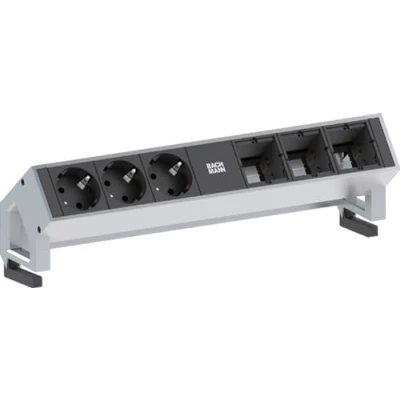 Afbeelding van BACHMANN DESK2 3x Geaard stopcontact ABD, wit