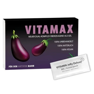 Afbeelding van Vitamax Original Voor actieve mannen Natuurlijke formule plezier en passie 5 zakjes intensieve momenten Black Maca, rode ginseng, L arginine