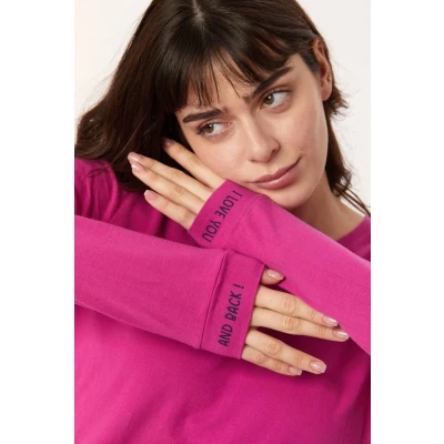 Afbeelding van Woody Meisjes Dames Pyjama fuchsia maat 152/12J