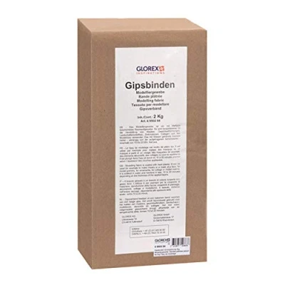 Afbeelding van GLOREX 6 9502 84 Gipsverband grootverpakking 2 kg, boetseerstof voor modelbouw, maskers, decoraties en de afdruk van babybuik