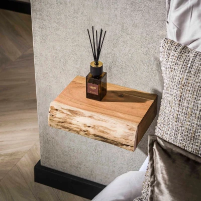 Afbeelding van Fraaai Hardy nachtkastje zwevend acacia Hout XS set van 2