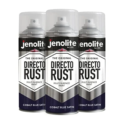 Afbeelding van JENOLITE Directorust Satijnverf KOBALTBLAUW Multi oppervlak Hout, metaal, kunststof, keramiek en verroeste oppervlakken 3 x 400 ml RAL 5013