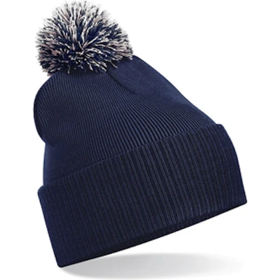 Afbeelding van Beechfield &#039;Snowstar® Beanie&#039; Donkerblauw/Lichtgrijs