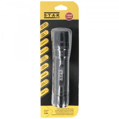 Afbeelding van STAK Tiger Zaklamp werkt op batterijen LED 1600 lm 8 h 340 g