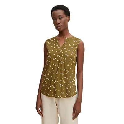 Afbeelding van TOM TAILOR Dames Blouse met allover print 1030639, 29156 Olive Small Floral Design, 44