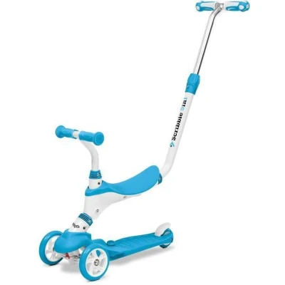 Afbeelding van Mondo On&amp;Go 28572 Scribble Scooter voor kinderen, 5 in 1 step met zitting, pedalen van zacht rubber en grote 3 wielen leeftijd tot jaar, max. 50 kg, kleur blauw