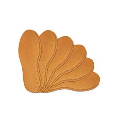 Afbeelding van Inlegzolen voor schoenen, set van 6 paar, natuurlijk leer met kurkonderlaag, dames en heren, vervangende inzetstukken, verschillende maten, Kaps lederen kurk (heren/11 VK/45 EUR)