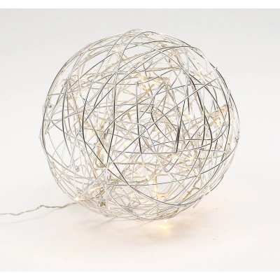 Afbeelding van 3D Kerstbal &quot;Galax&quot; met 50 warmwitte LEDs Zilver ø30 cm