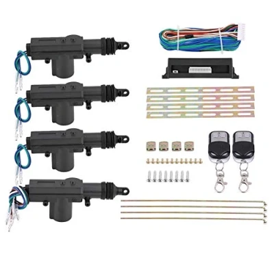 Afbeelding van centrale vergrendeling, Keyless Entry System, complete set voor vergrendeling 4 deuren (1 besturingsbox, 2 afstandsbedieningen, deurslot, 1 kabel, accessoireset)