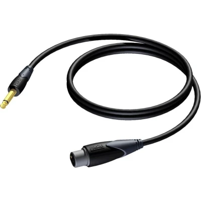 Afbeelding van Procab CLA900 XLR (v) 6,35mm Jack mono (m) audiokabel 10 meter