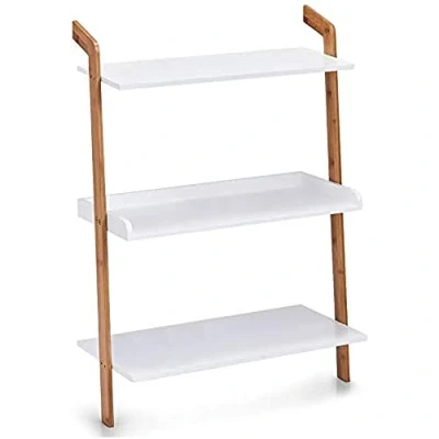Afbeelding van Zeller Present Ladderrek Bamboo 3 planken, elk 60 x 30 cm (set, 5 stuks)