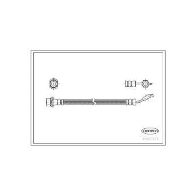 Afbeelding van CORTECO 19033577 Remslang Achteras 285mm TOYOTA: Avensis II Hatchback (T25) 2.0 D 4D, 1.6 VVT i, 2.2 CAT, 1.8 i