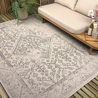 Afbeelding van Buitenkleed Nova zwart/wit Interieur05 200 x 290 cm (L)