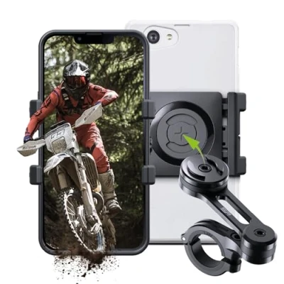 Afbeelding van SP Connect Universele Motorhouder voor Mobiel, Smartphone Beugelmontage Motor, Brommer, Sterke Klemgreep, Beugel 58 85mm Brede Apparaten, Past op Standaard en Grote Sturen, Rij accessoires