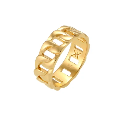 Afbeelding van Kuzzoi Chunky Chain Ring goldcoloured, Heren, Maat: 62, Gold coloured