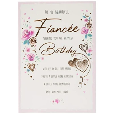 Afbeelding van Piccadilly Greetings Traditionele verjaardagskaart verloofde 9 x 6 inch