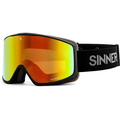 Afbeelding van Skibril Sinner Sin Valley S Matte Black Double Orange Oil + Pink