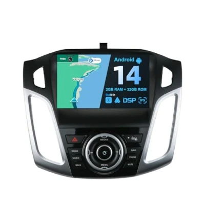 Afbeelding van JOYX Android 13 autoradio geschikt voor Ford Focus (2012 2017) draadloze Carplay + auto achteruitrijcamera gratis [2G 32G] IPS 9 inch GPS 2 Din DAB stuurbediening 4G BT Fast Boot