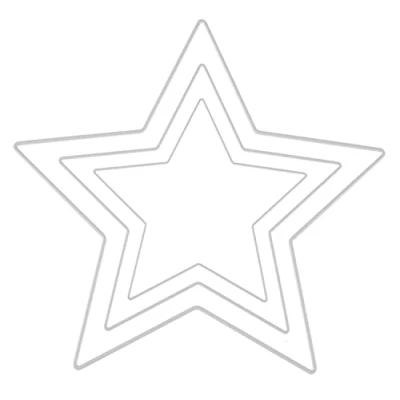 Afbeelding van GLOREX 6 1294 410J Metalen sterset in wit, 3 frames de maten 15 cm, 20 cm en 25 voor knutselen, als dromenvanger, wanddecoratie of bloemstukken