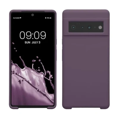 Afbeelding van kwmobile telefoonhoesje geschikt voor Google Pixel 6 Pro Hoesje met siliconen coating Smartphone case in Bleke iris