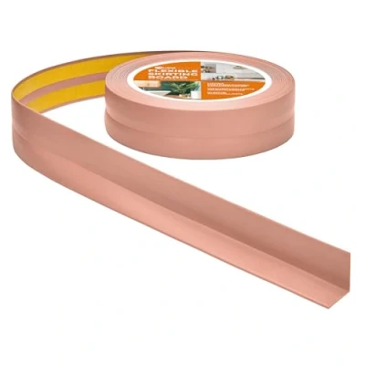 Afbeelding van Quest Zachte Plint Zelfklevend 30 mm x Buigbare Afwerkstrip voor Keuken en Badkamer Afdichtband PVC, Flexibel, Waterdicht, Decoratief (Lichtbruin, 5m)