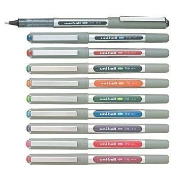 Afbeelding van 10 kleuren effen ball eye fine, 0,4 mm medium, UB 157 UB157 set alle assortiment, rollerball balpen