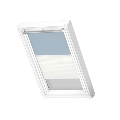 Afbeelding van VELUX Origineel Verduisterend Rolgordijn Plus Plissé (DFD) Wit Kozijn, MK04, Light Blue