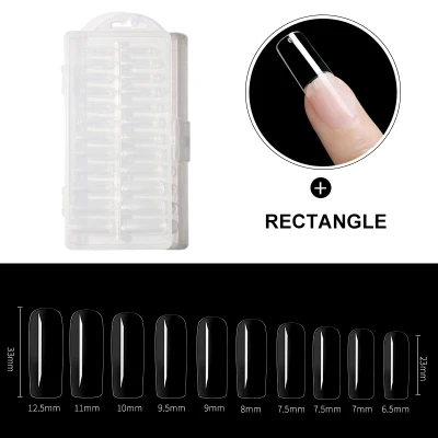 Afbeelding van Dermarolling Nageltips Rectangle 10 maten 240 stuks