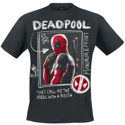 Afbeelding van Spiral Marvel,Deadpool Deadpool Wolverine Sketches Heren T shirt L Zwart
