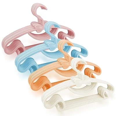 Afbeelding van Magrimaxio 40 stuks kleerhangers voor kinderen, kleurrijk, kinderkleerhangers 29,7 cm, babykleerhangers kunststof, antislip babykleerhangers, ruimtebesparend, kledingkast